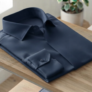Italian Invisible Button Formal Shirt ( Nevy blue)