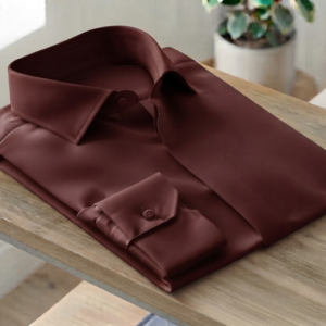 Italian Invisible Button Formal Shirt ( Maroon)