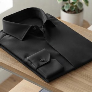 Italian Invisible Button Formal Shirt ( Black )